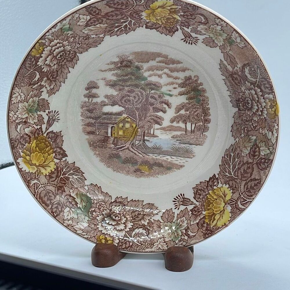 Vintage Nasco “ Mountain Woodland” bowl from Japan Midcentury.